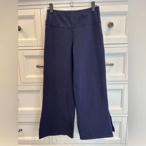 NWOT Pact Organic Cotton Wide Leg Pant With Slit Blue Size S